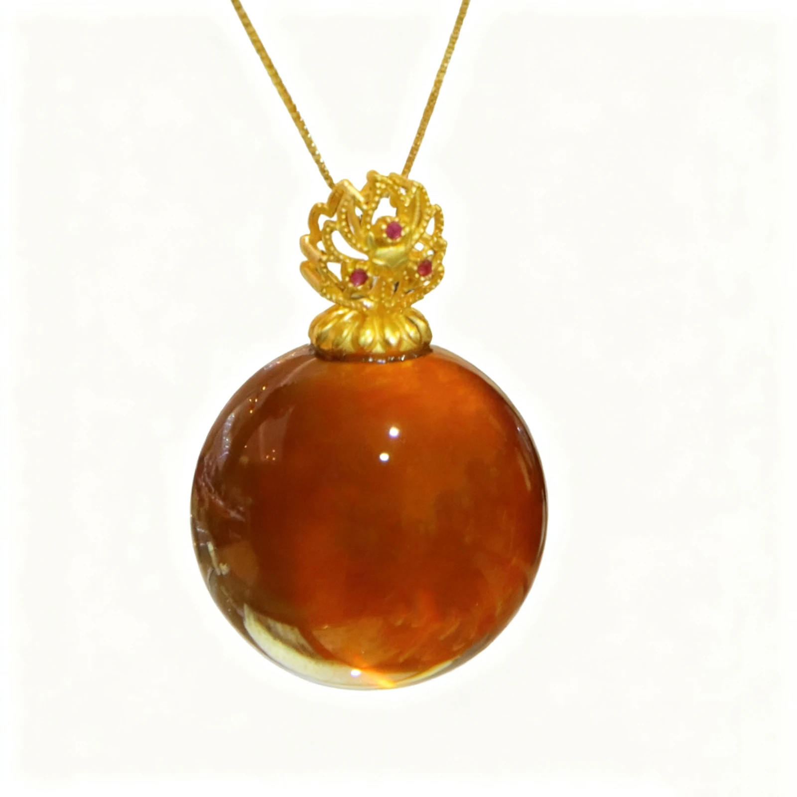 

Natural Purple Amber Pendant Sterling Silver 22.3mm with Gold Filigree Luxury Jewelry Gift for Women