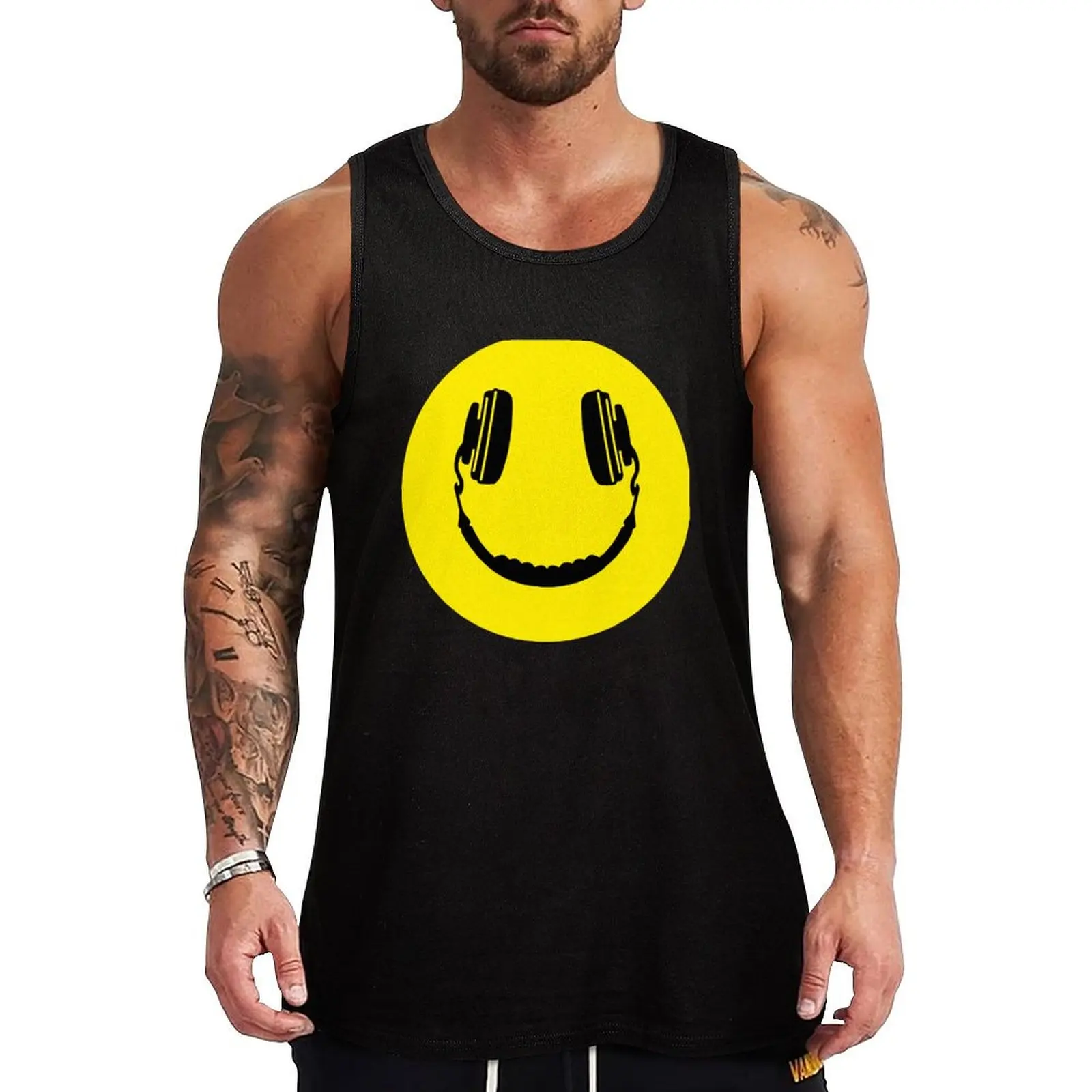 

Headphones Smiley Face DJ Tank Top Muscle fit t shirt