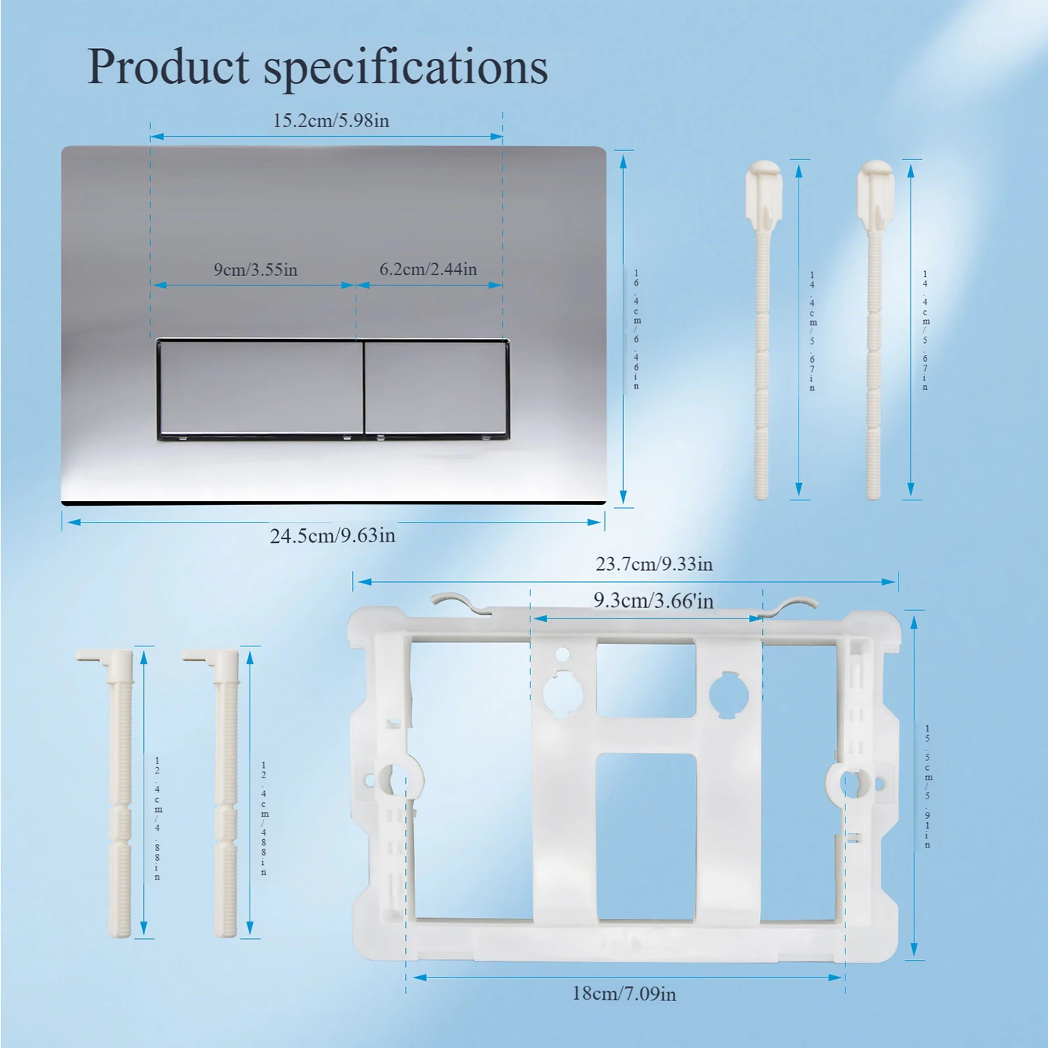 لوحة المحرك المزدوج المتدفقة المتوافقة مع أجزاء المرحاض الفضية المطلية بالكهرباء Geberit تناسب Sigma01 20 30 استبدال موثوق #4