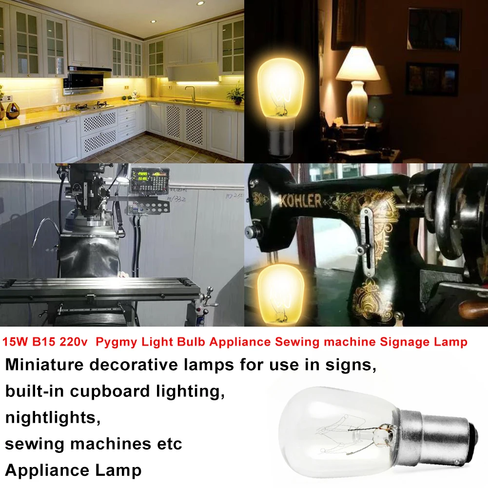 15W Đèn Xông Tinh Bóng Đèn 220V B15 Máy May Bóng Đèn Màu Trắng Ấm Áp Đèn Ngủ Tích Tủ Chiếu Sáng đèn Ngủ Bóng Đèn