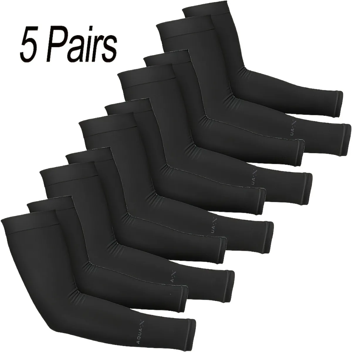 Unisex Cooling Compression Arm Sleeves 5 Pairs, Comfort Arm Covers for Cycling Golf Driving Running Outdoor Activities