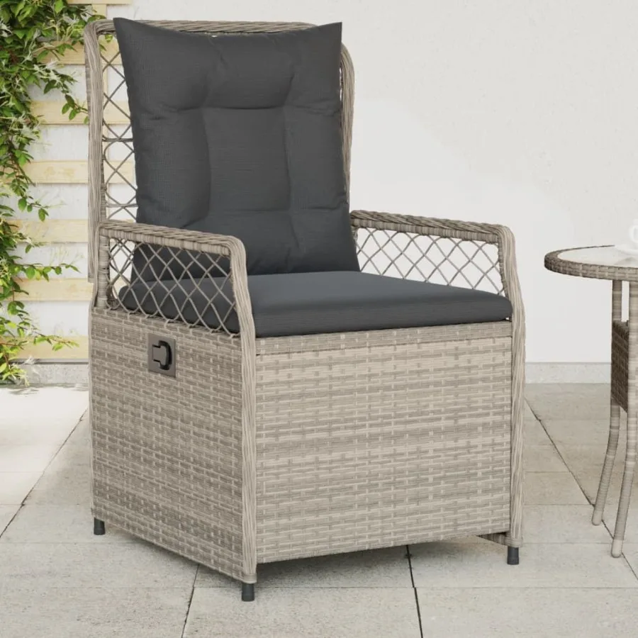 

Reclining Patio Chair Light gray PE rattan Powdercoated steel