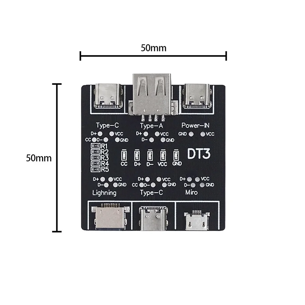 For Type-C Data Line Cable Tester Portable Fast Charging Diagnostic Board 5.4 5cm LED Power Connection Display