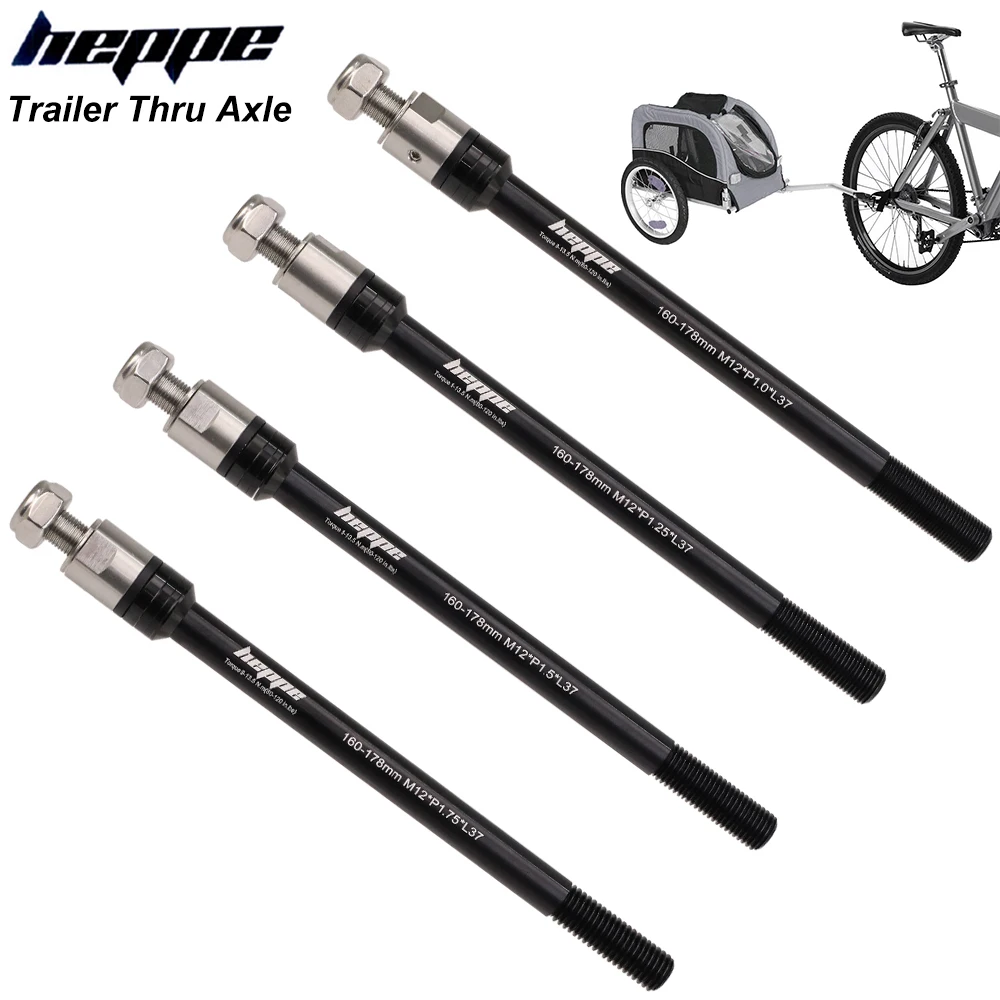 

HEPPE Bicycle Trailer Thru Axle Cargo Trailer Kid Trailer Thru Axle 160-178mm Bike Trailer Hitch Axle M12 P1.0/1.25/1.5/1.75