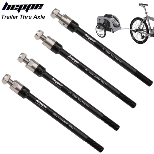 Remolque de bicicleta HEPPE, eje pasante, remolque de carga, remolque para niños, eje pasante de 160-178mm, eje de enganche de remolque de bicicleta M12 P1.0/1,25/1,5/1,75
