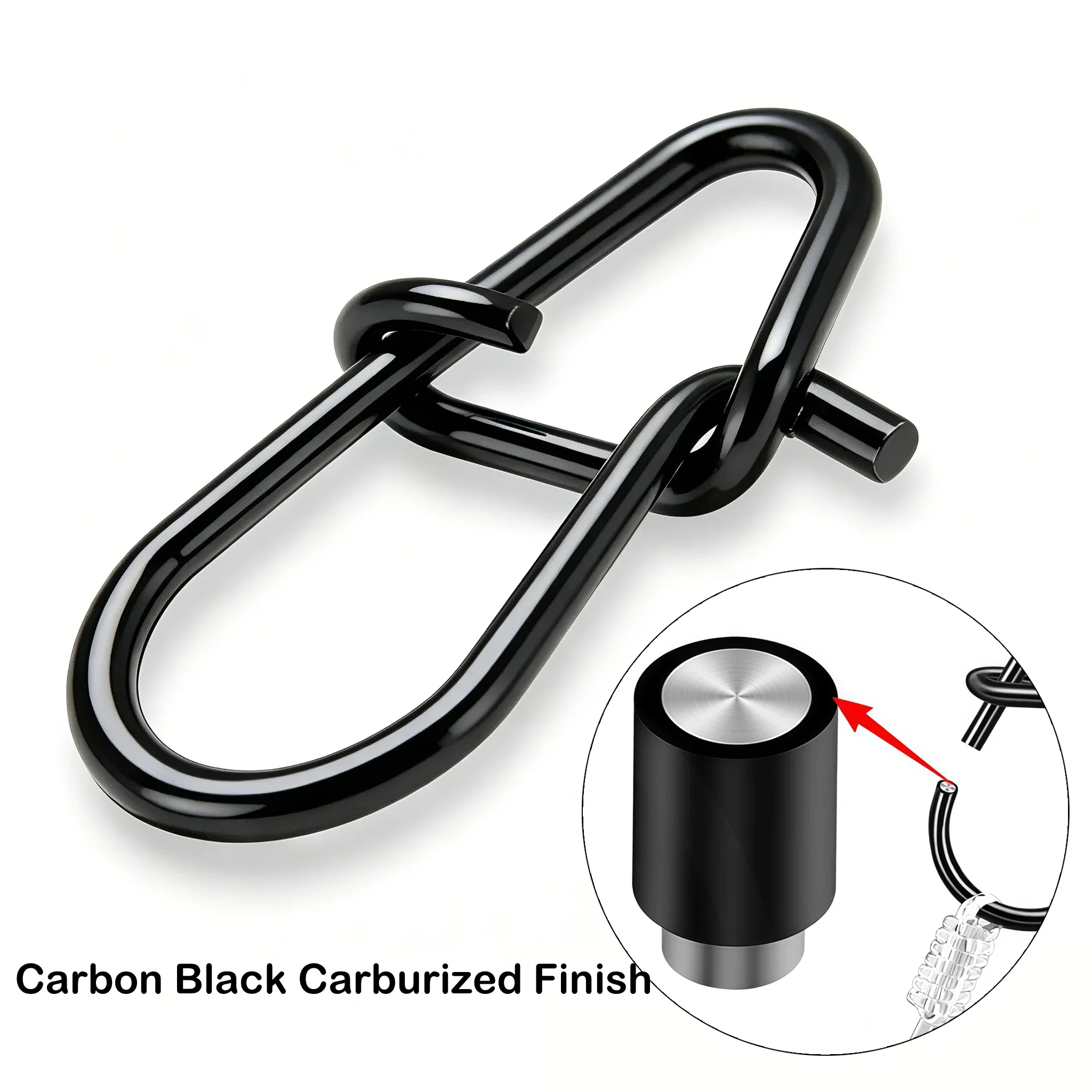 GOBAIT 100 Stück Schwarze Edelstahl-Angelwirbel mit Schnappverschluss, Solider Duo-Lock-Verbinder, Rollwirbel für Köder-Rigs 000 # -3 # – Detail 3
