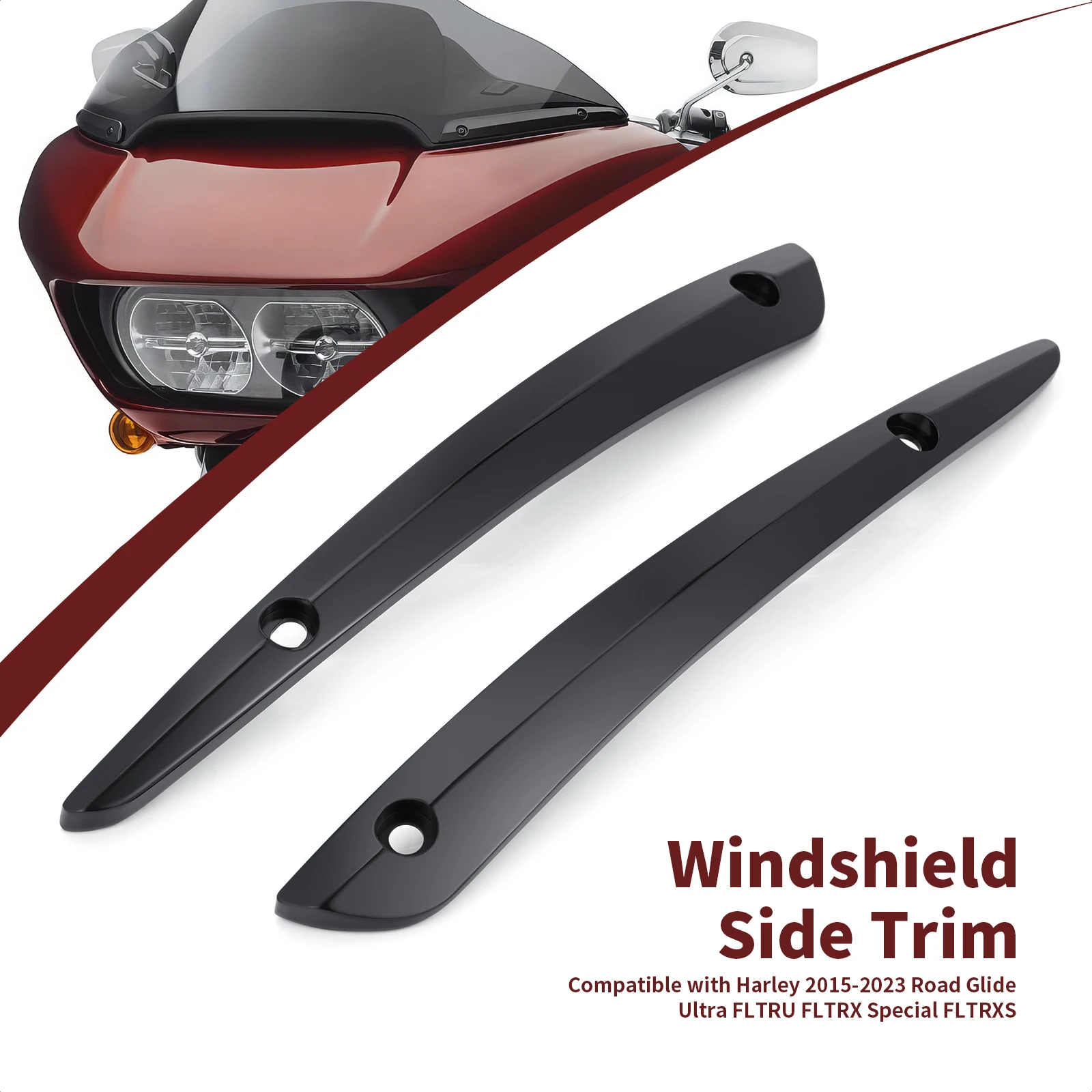 

Front Road Glide Side Trim Split Windscreen Side Molding Trim For Harley 2015-2023 Road Glide Ultra FLTRU FLTRX Special FLTRXS