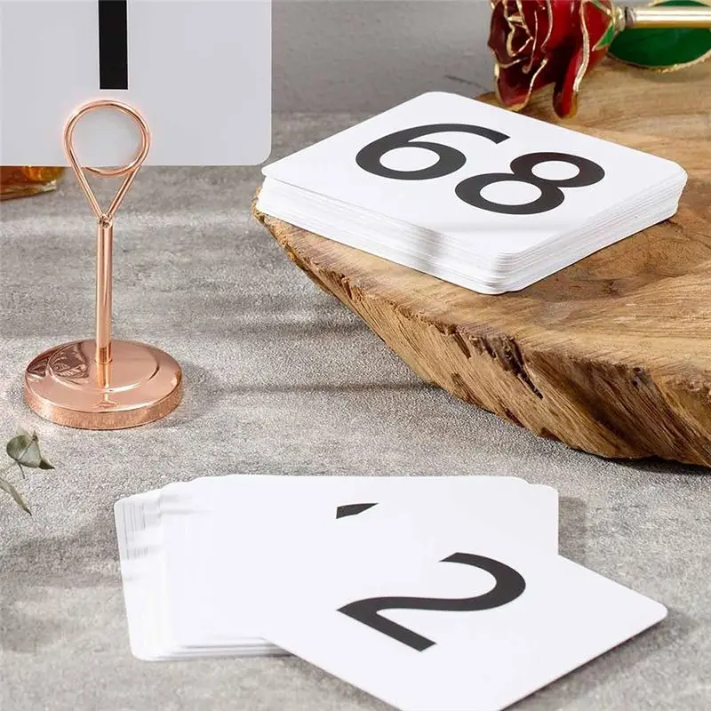 2025 Trend 100Pcs Table Numbers 1-100,Plastic Table Numbers, Double Sided Table Number Cards For Wedding Reception Restaurant Ta