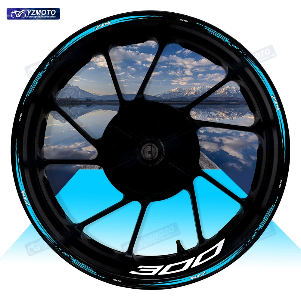 

For NINJA300 Ninja 300 Motorcycle 17 Inch Front And Rear Wheel Sticker Hub Decal Reflective Waterproof Decorative Rim Stickers