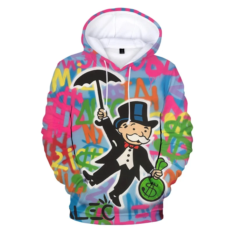 Funny Fashion Monopoly 3D Printed Hoodies Unisex Alec Monopoly Old Rich Men Graphic Hip Hop O-Neck Streetwear Oversize Hoodies