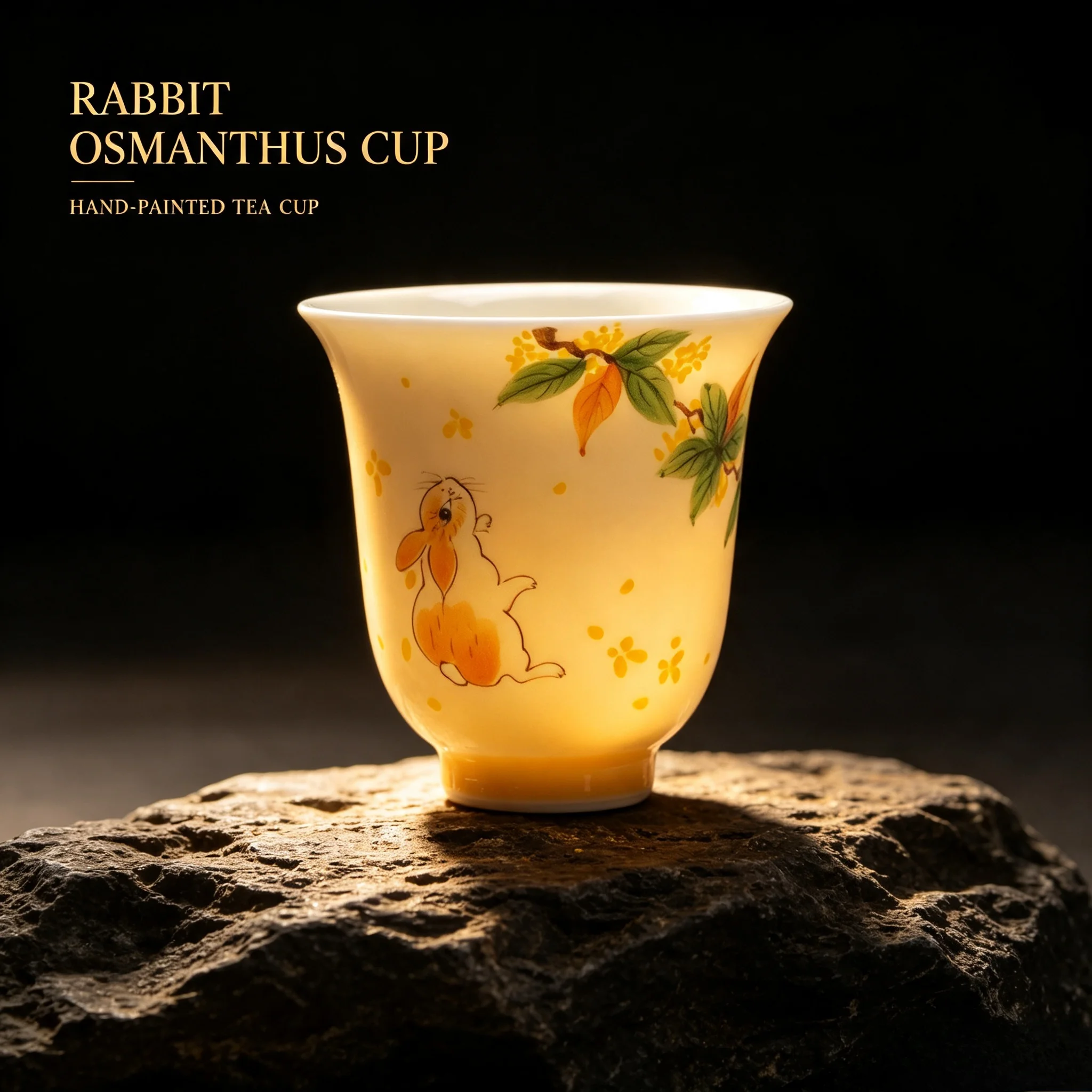 Pure Hand Painted Osmanthus Ceramic Master Cup Retro Kung Fu Tea Tasting Cup Household Tea Room Office Decor Gift