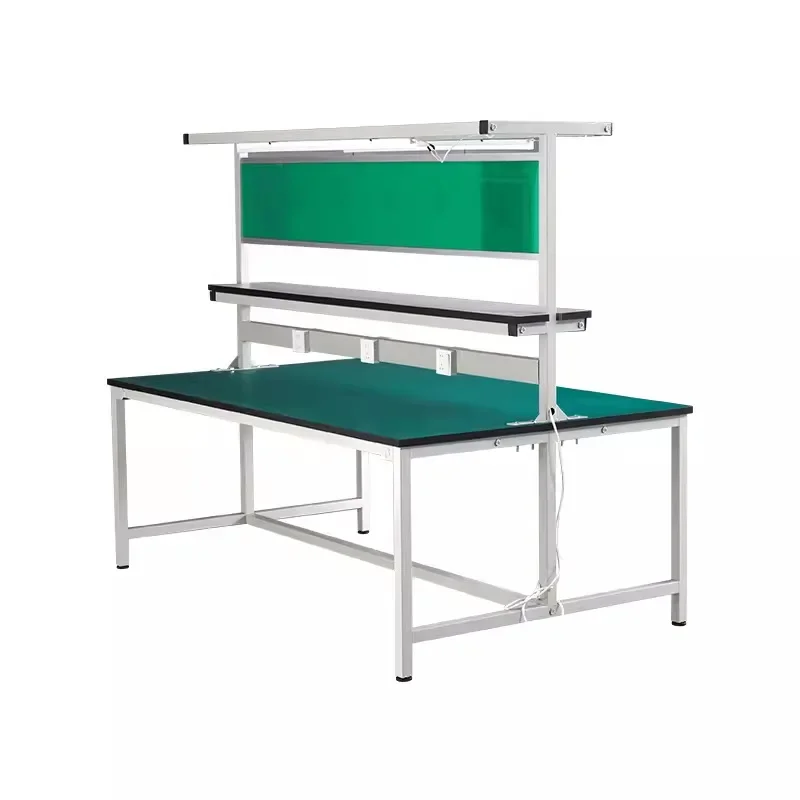

Anti-static workbench, assembly console with lamp workshop assembly line
