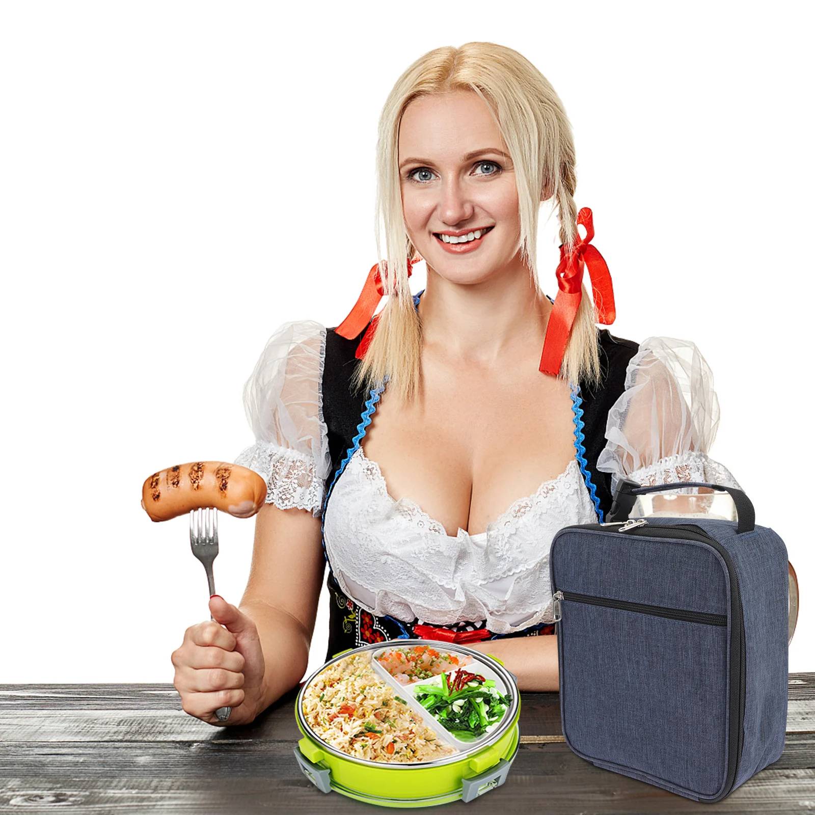 

Insulated Thermal Lunch Bag Portable Reusable Heat Preservation Ice Pack Pouch School Office Outdoor Travel Picnic