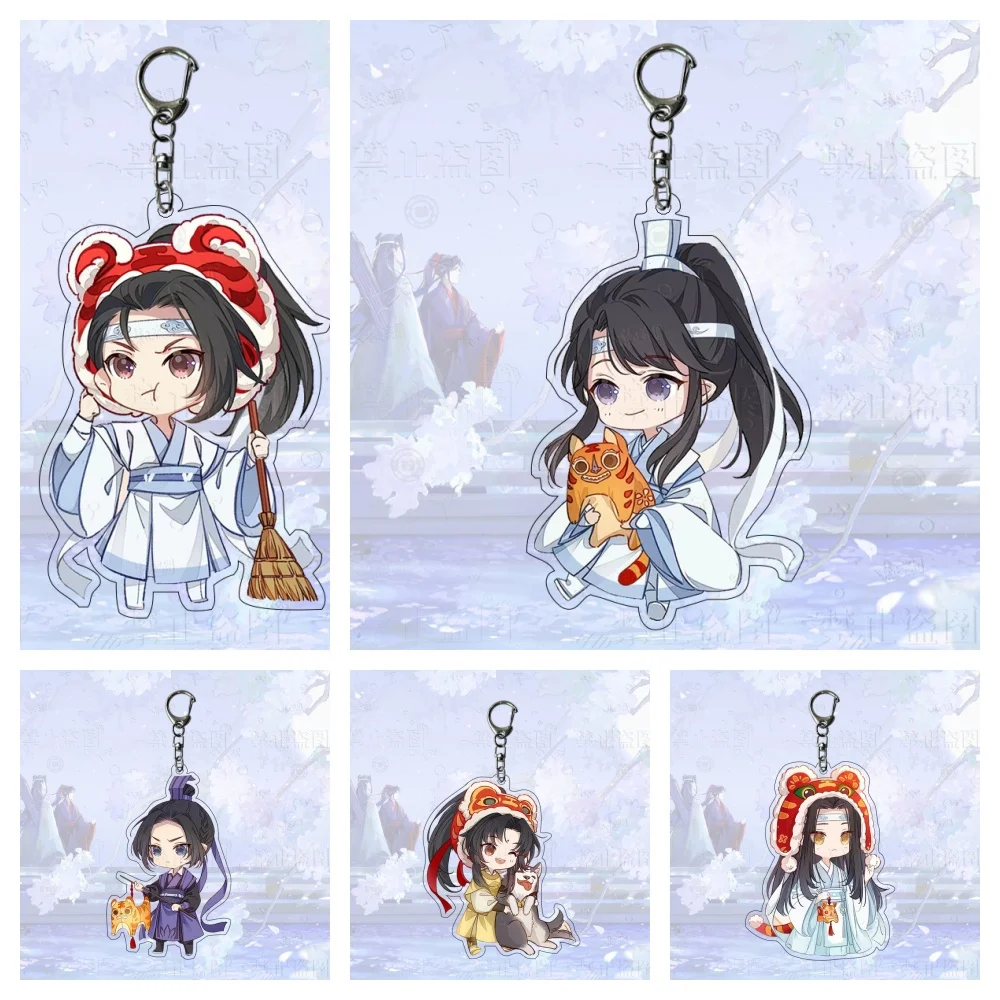 6cm hot Charm Anime  Mo Dao Zu Shi Acrylic Keychain Model Cosplay Characters Ornament Accessories Goods Collection Gifts 8pcs