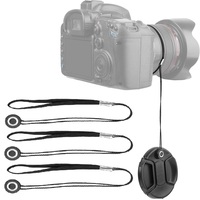 3 Pack Lens Cap Leash Lens Cap Keeper Holder with Microfiber Cleaning Cloth,Prevent Lens Cap Lost for DSLR SLR Camera Canon
