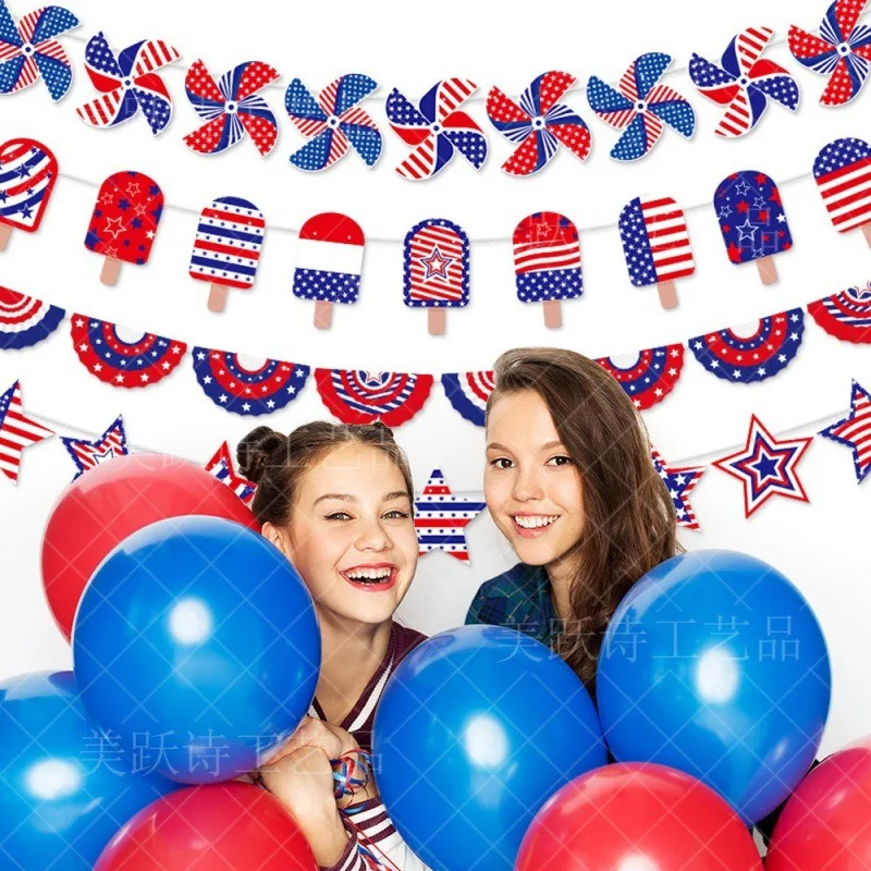 American Independence Day Party Decoration Garlands Happy  July 4th Independence Day Party Atmosphere Decoration Banner