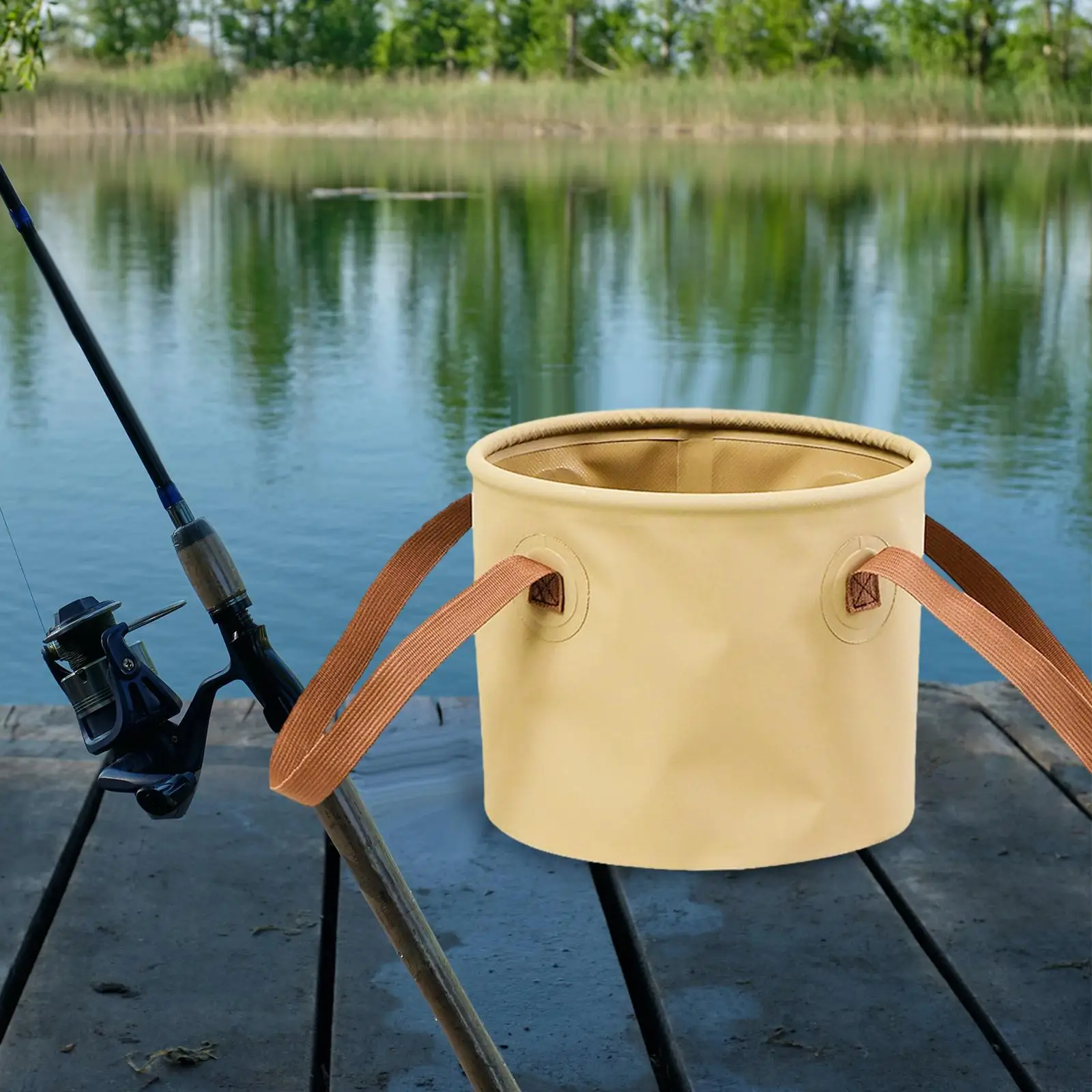 Multipurpose Outdoor Foldable Bucket  Fishing Stuff Supplies Accessories Sports Entertainment for Travel Camping, Wash Basin 10L