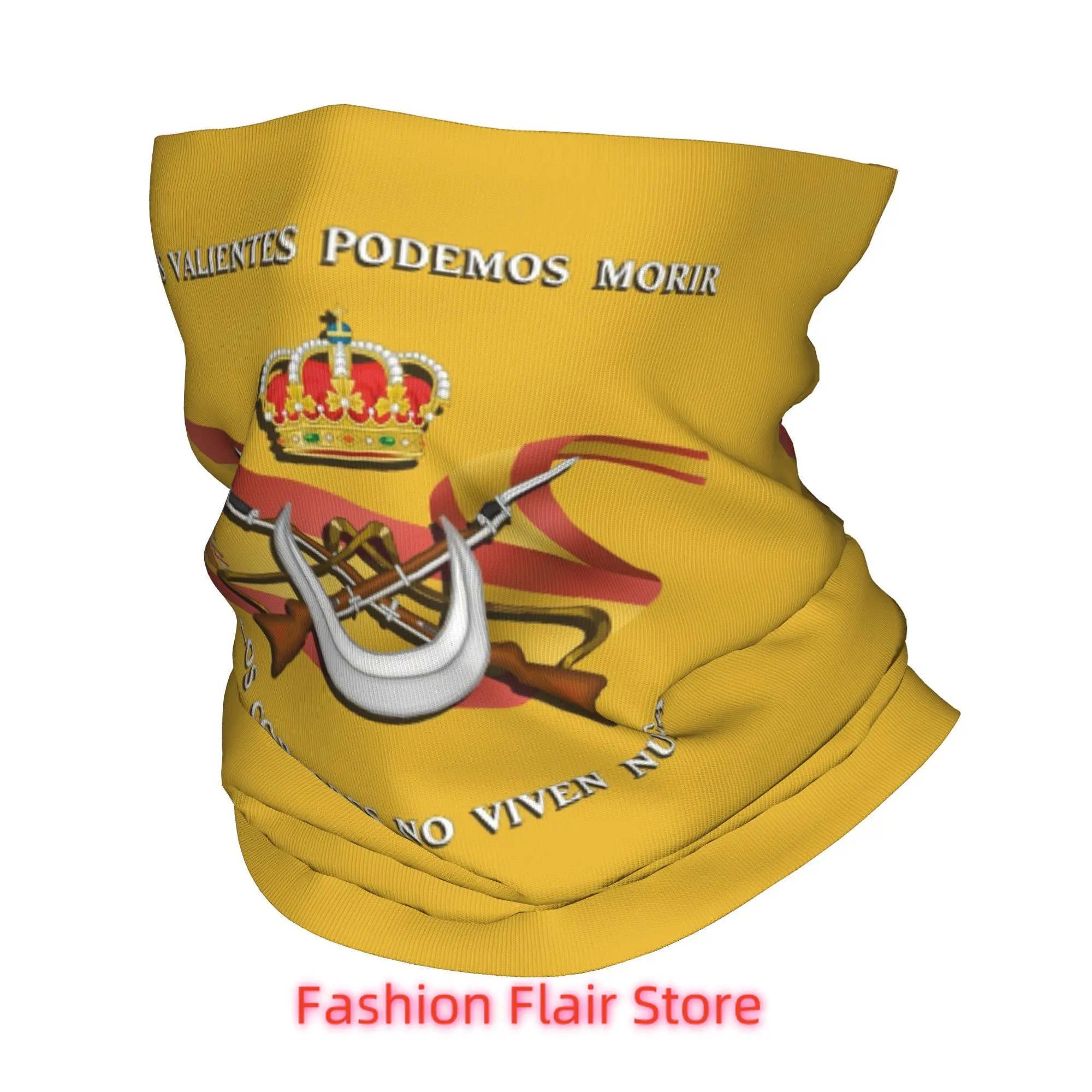 스페인 군단 깃발 스페인 육군 자랑스러운 반다나 목 커버 프린트 랩 스카프 헤드웨어 하이킹 낚시 유니섹스 성인 올 시즌