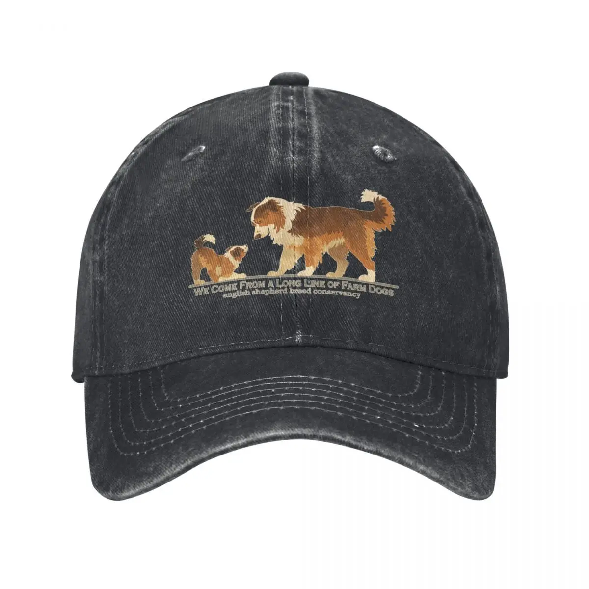 English Shepherd- Dam and Puppy- Shaded Sable Baseball Cap |-F-| dad hat Beach Bag Mens Women's