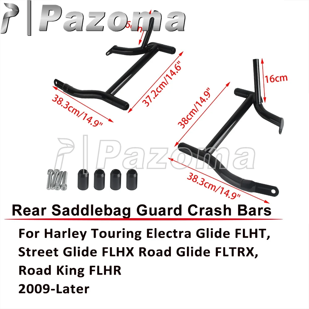 Motorcycle Rear Saddlebag Crash Bar Guard For Harley Touring FLHT FLHX FLTRX Road King FLHR Saddle Bags Left&Right Rails 2009-up