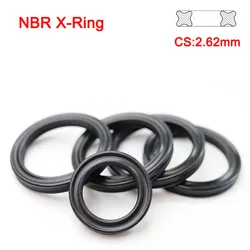 NBR X Ring Seals Rubber CS 2.62mm Thickness Nitrile Butadiene Rubber Sealing X-Ring Water Oil Seal Rings ID 1.24-247.32mm