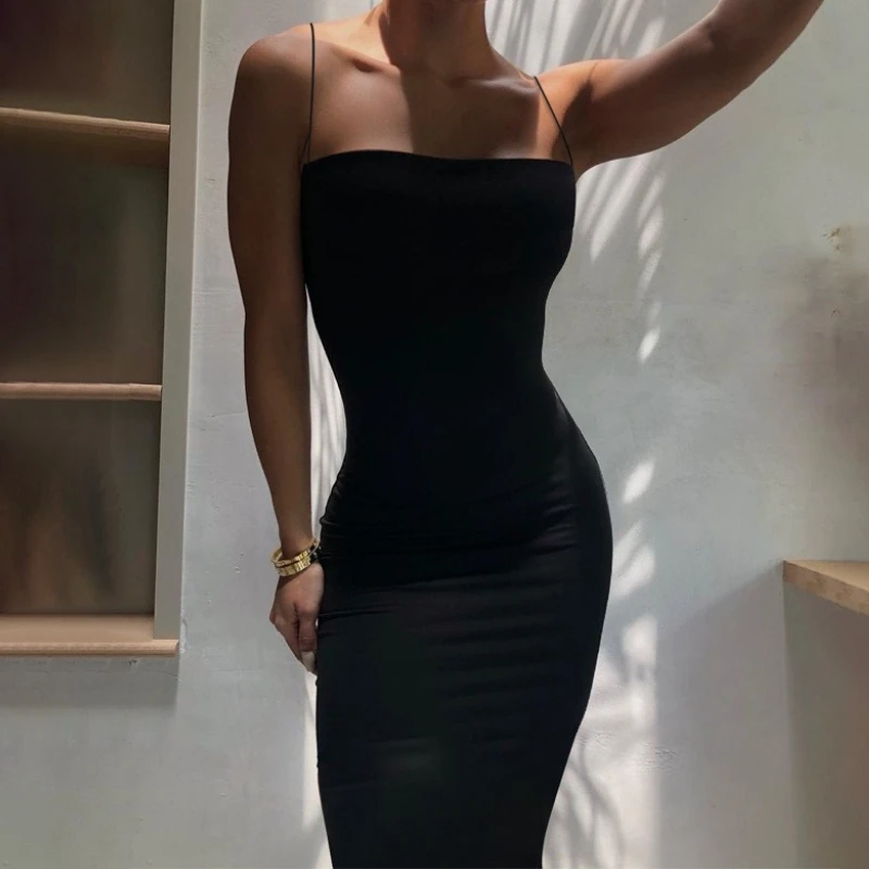 Nueva primavera verano 2026 vestido de mujer vestido largo de moda elegante Sexy sin mangas camiseta sin mangas vestidos largos delgados