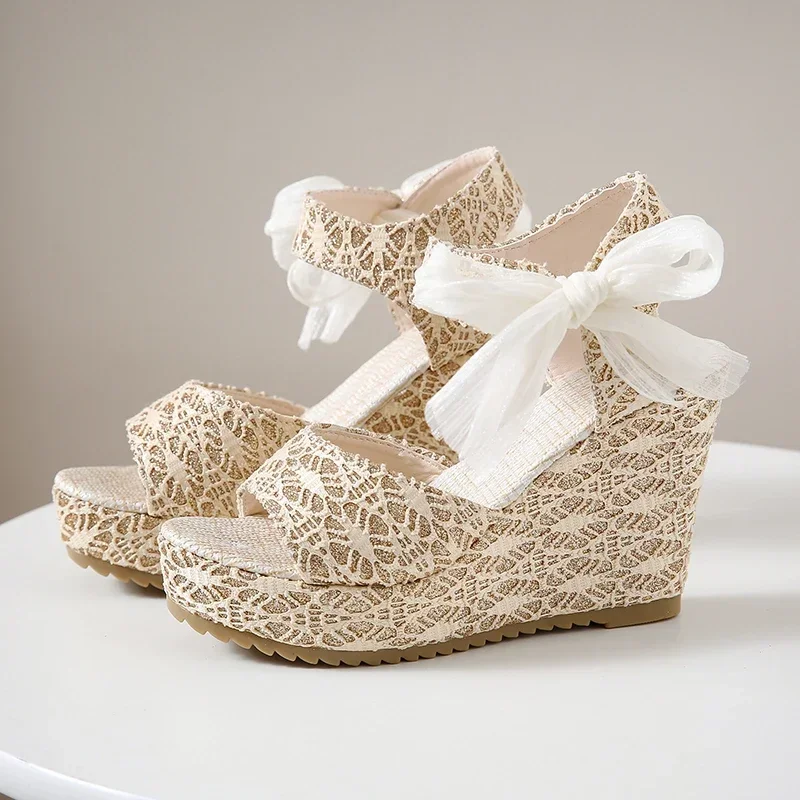 

Women's open-toed wedge-heeled sandals, strap heels, Fashion, parties and weddings, cheap, summer 2024