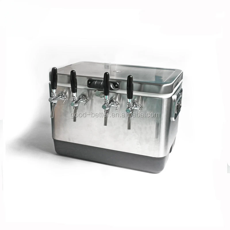 GB1110103 Hot Selling Single 304 Stainless Steel 50L Four Taps Beer Coil Jockey Cooler Box