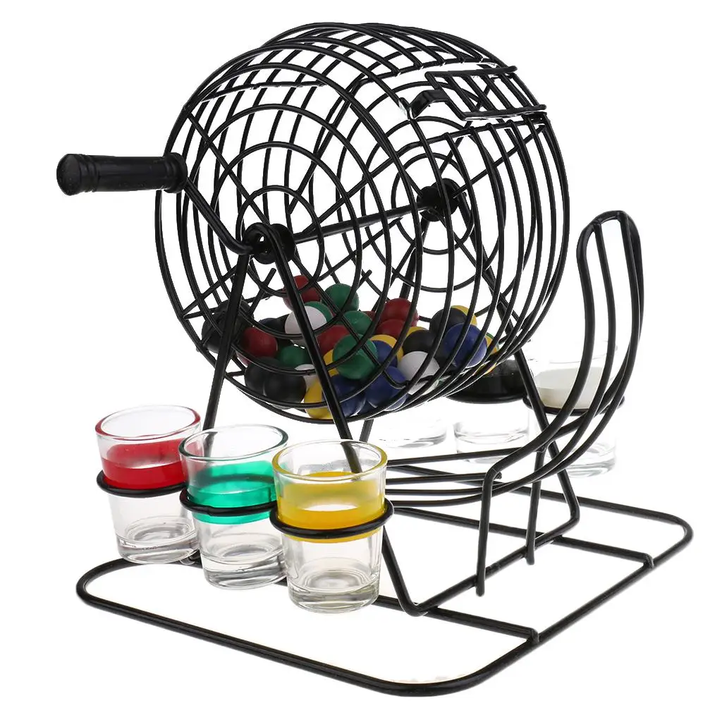 Mini-machine de jeu de bingo de table avec gobelets, ensemble complet pour la famille, idéal pour les fêtes à la maison et les pubs