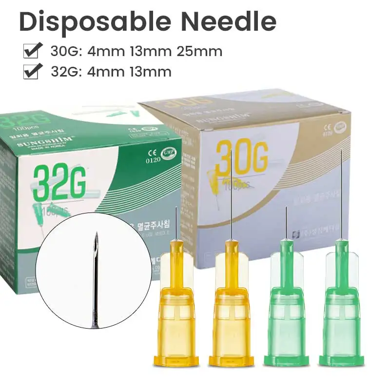 Fast Delivery sharp Tip 30G 31G 32G 34G 4mm 13mm 1.5mm Hypodermic Sterile Eyelid Care Tool Disposable Painless Samll Needle