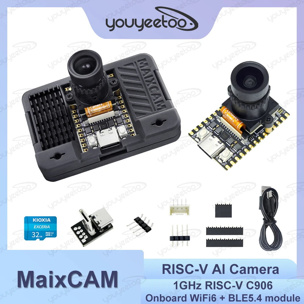 

Sipeed MaixCAM Development Board NPU RISCV AI Visual Audio Serial Port Onboard WIFI6 256MB DDR3 1GHz RISC-V C906 CPU Al Camera