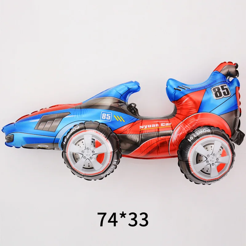 3D-Stereo-Cartoon-Bausatz Auto aus Aluminiumfolie, Hot Wheels Partyballon, Geburtstagsständer-Dekoration, 3D-Puzzle Rennauto