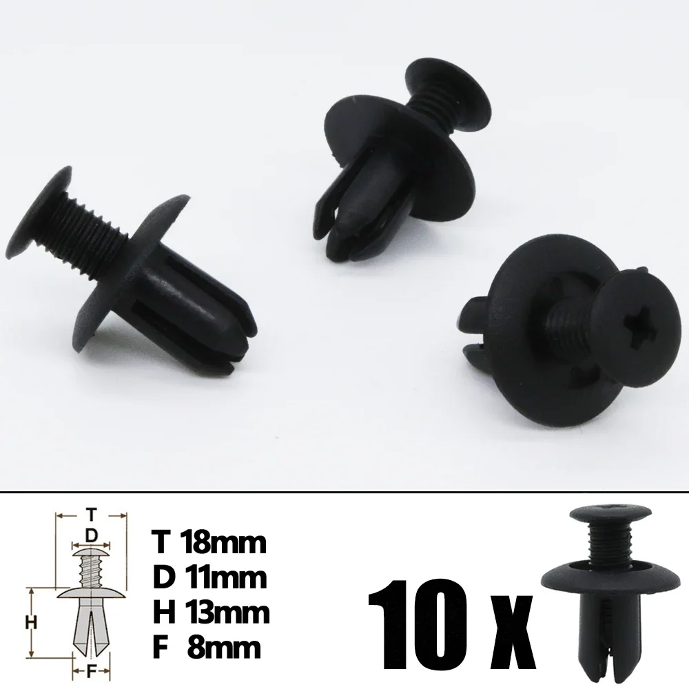 10X Push-Type Bumper Fender Liner Retainer Clips Fasteners Rivets Replacement For Mazda Ford Kia K3 Sportage 3 Rio 86590-28000