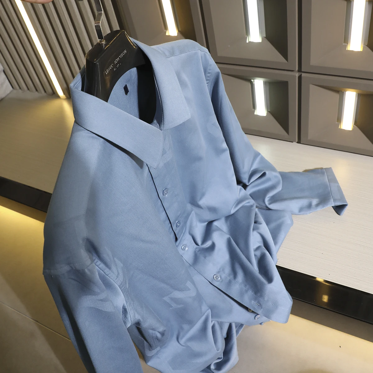 

Мужская рубашка серии Busin с длинным рукавом, на флисовой подкладке, однотонная, дышащая, из полиэфирного волокна, приталенного кроя, на пуговицах