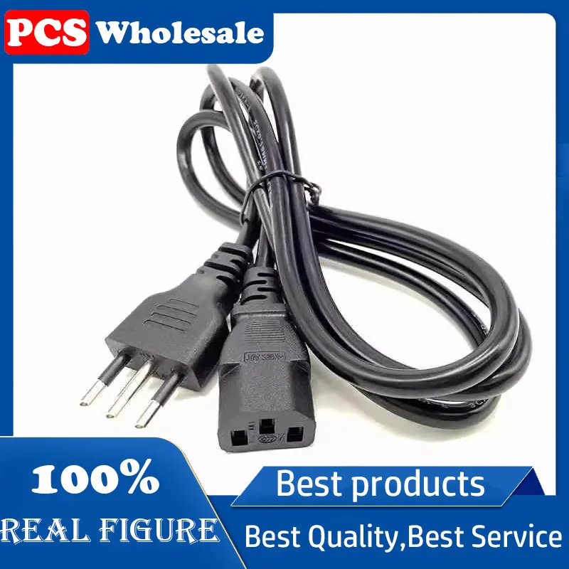 Italian power cord Chile 0.75 square computer host three 3 core words tail plug side by side