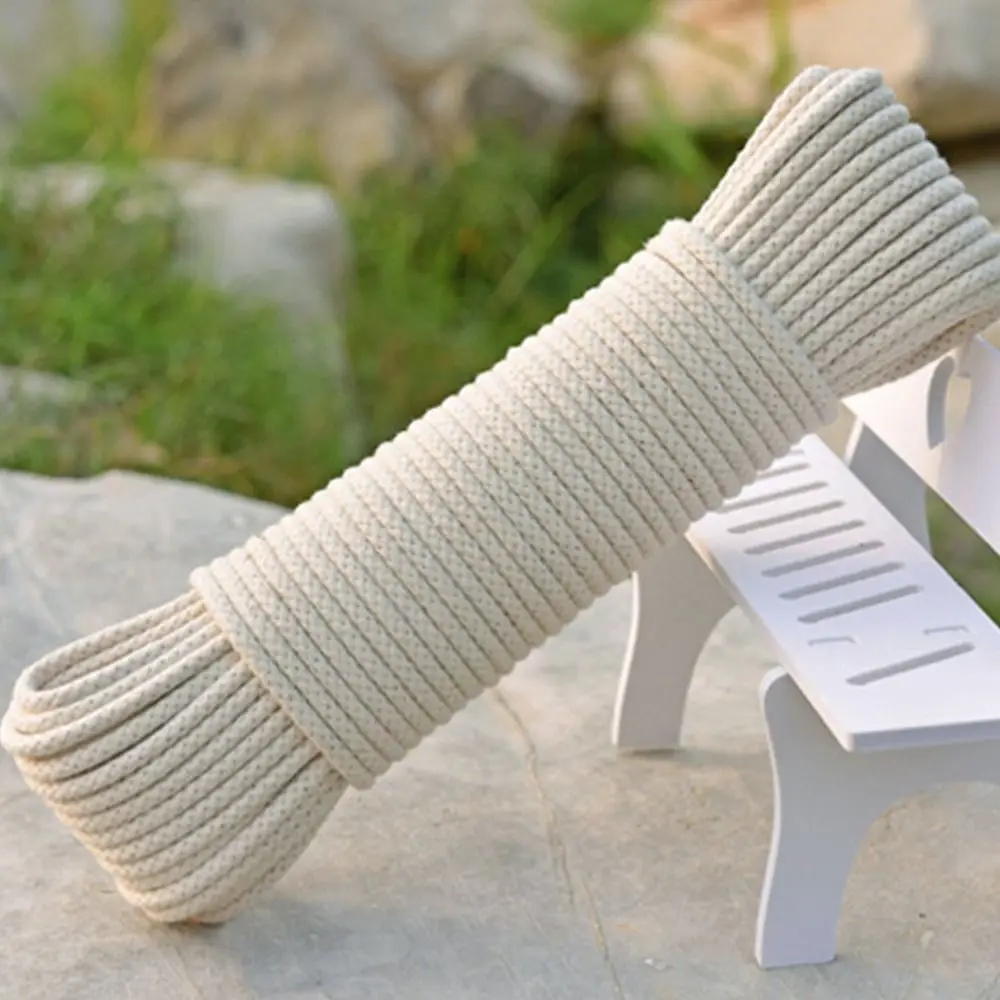 Reusable Strong Cotton Rope Soft Clotheslines Braided Rope Indoors