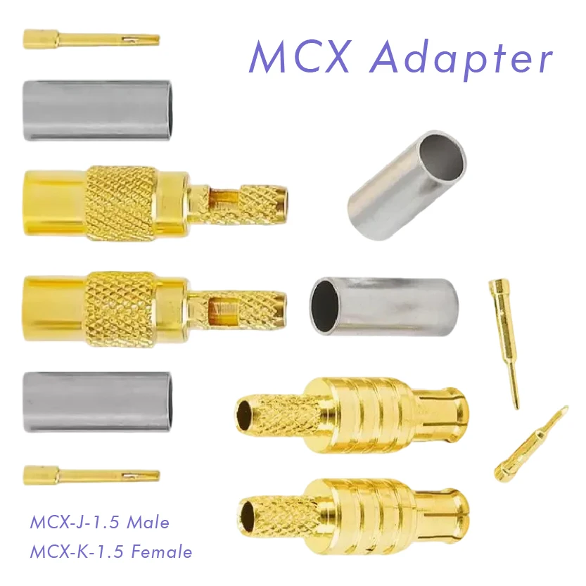 

RF MCX Adapter with Male Female Right Angle Crimping Connector RG316 RG174