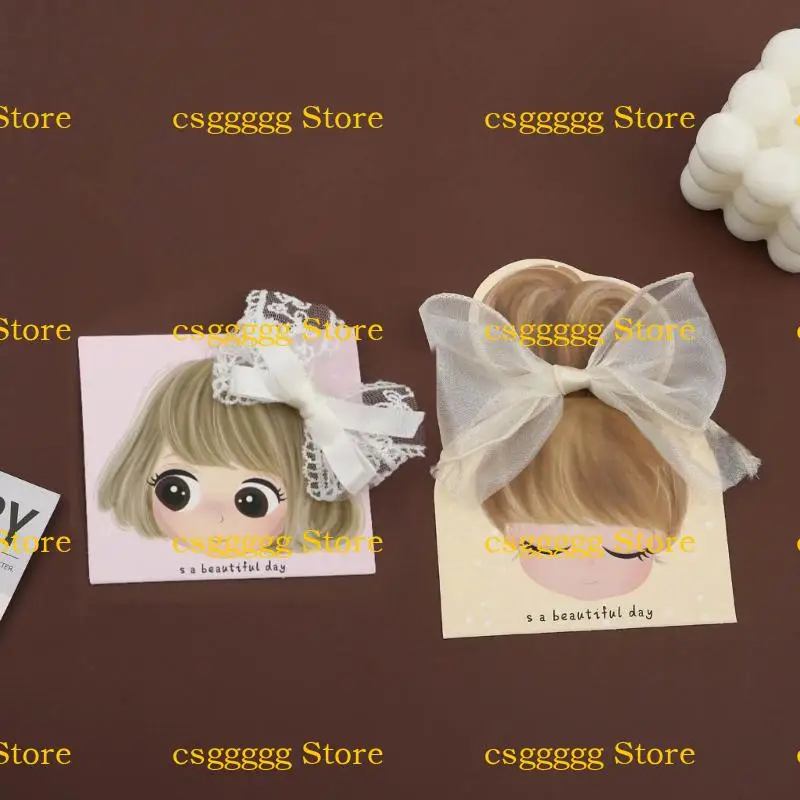 

9HJK 100 упаковка Kraft Paper Barrettes упаковочная бумажная открытка милые маленькие девочки карты