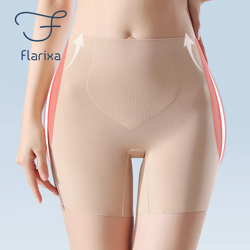 

Flarixa High Waist Tummy Control Body Shapers Women Seamless Ice Silk Safety Shorts Butt Lifter Panties Hip Enhancer Shapewear