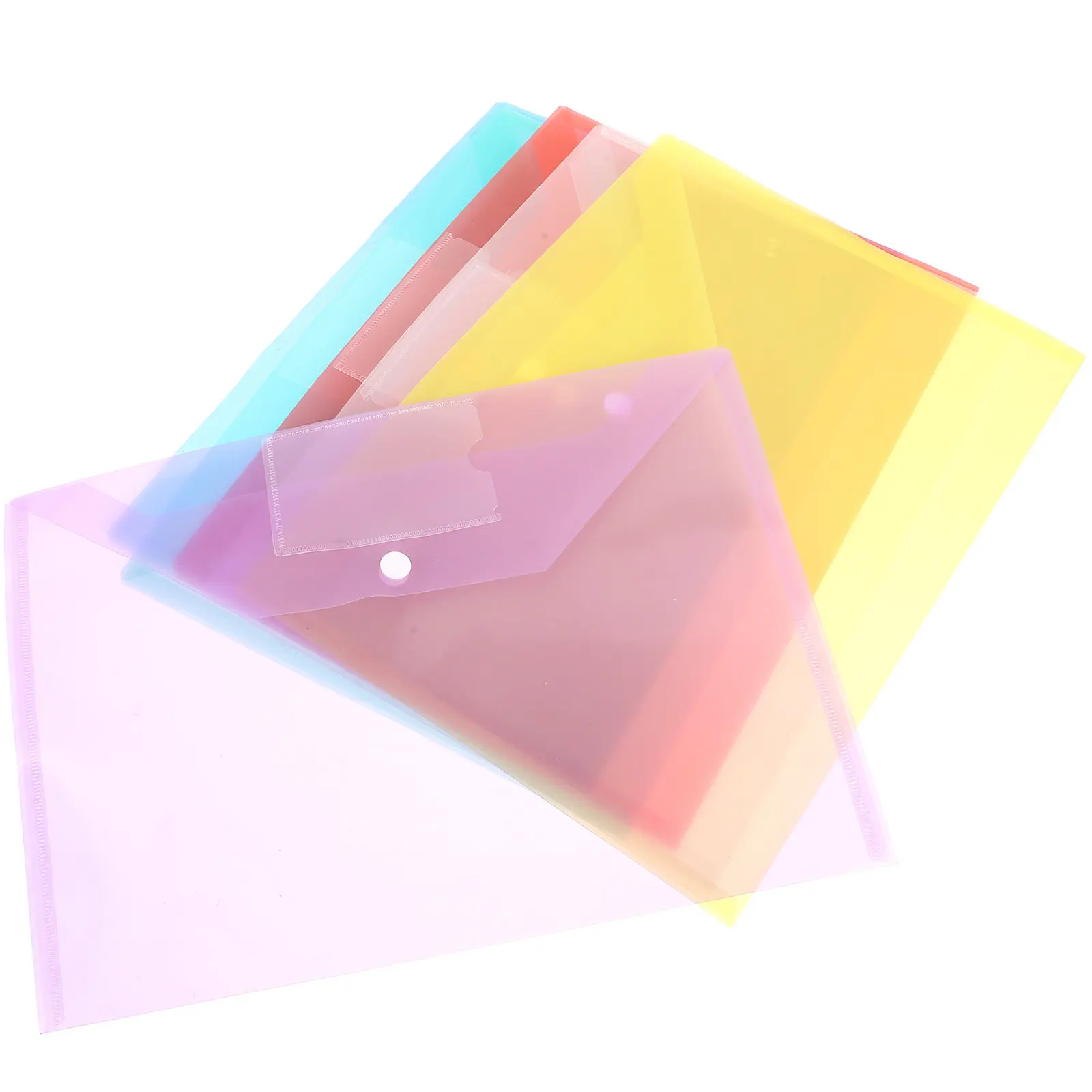 

6Pcs Thick Transparent PP File Pockets with Surface Cardholder for A4 Paper Classroom Invoices Organization
