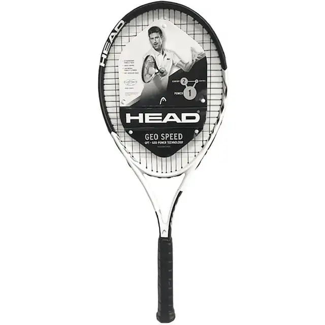 

HEAD Geo Speed Raqueta de Tenis para Adultos Preencordada, Negro/blanco, 10,4 унции. Peso, 105 Pulgadas Cuadradas Tamaño HEAD