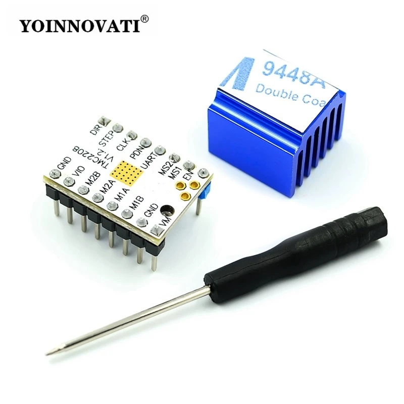 TMC2208 3D Printer Stepper Motor Driver V1.2 Stepper Driver Module with Heat Sink Screwdriver Compatible with A4988 DRV8825