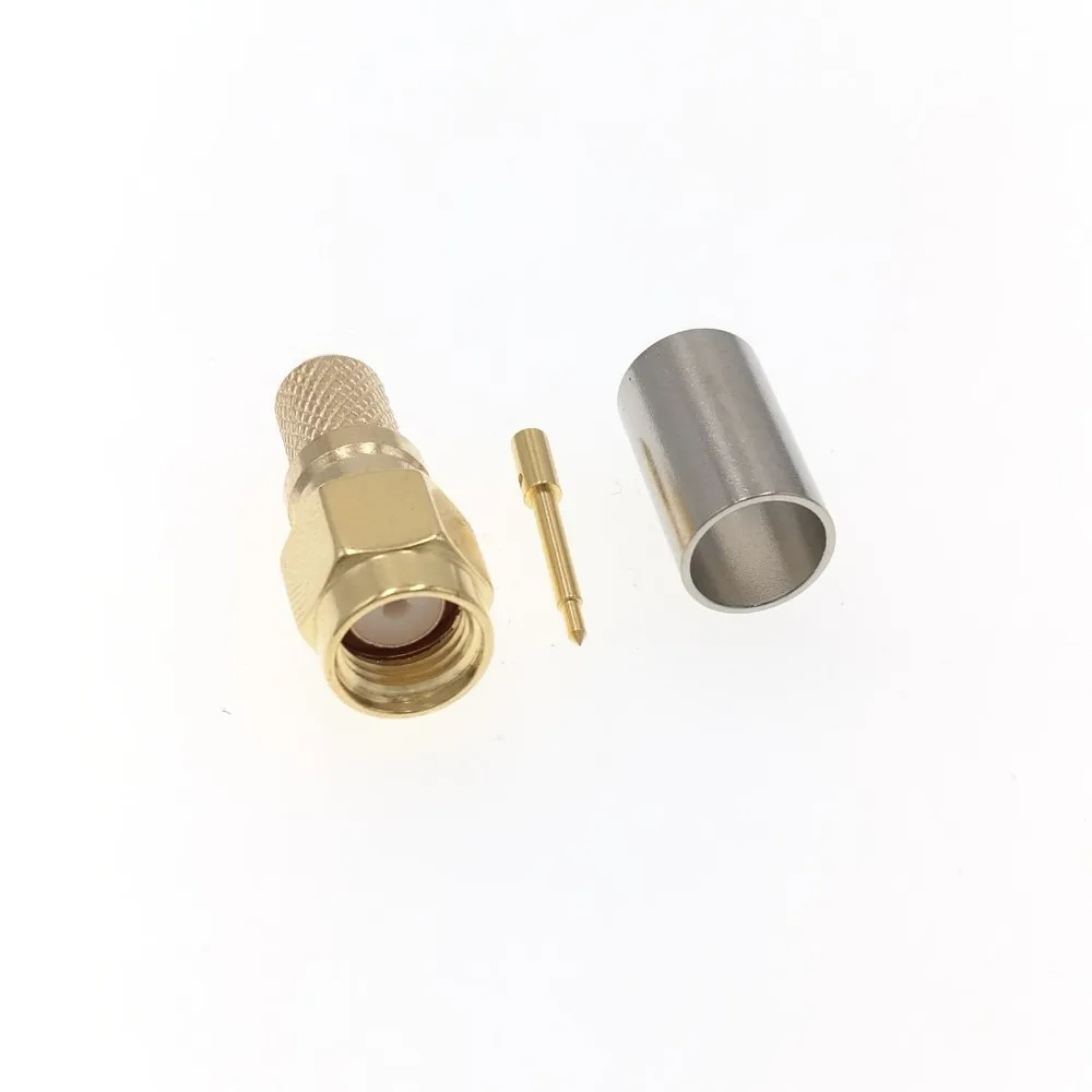 

100PCS High Quality Brass SMA Male Crimp For RG8X RG-8X LMR240 Coaxial Coax Cable Adapter