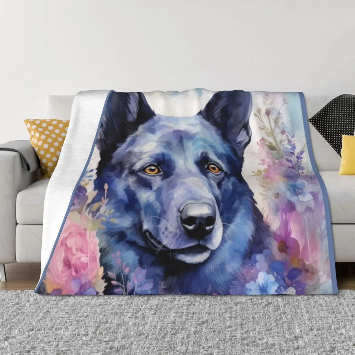 beautiful Australian Kelpie herding dog dog art Throw Blanket Hairy Sofa Throw Single Designers Blankets