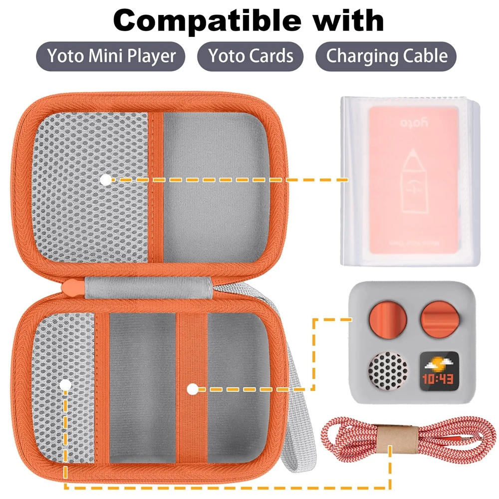 For Yoto Mini (2024 Edition) Player Portable Storage Bag Hard Carrying Case for YotoMini Speaker Yoto Mini Card Holder Shell