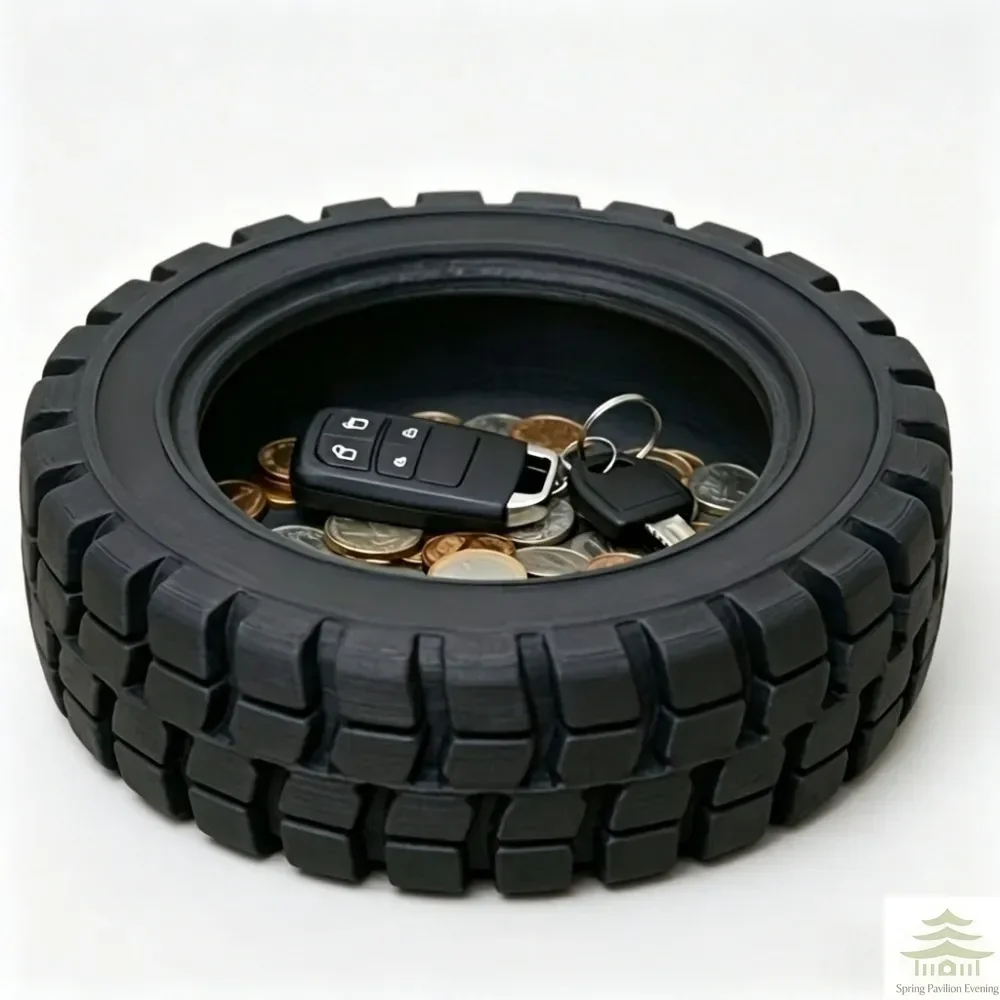 3D Printed Miniature Tire Storage Tray Miscellaneous Tray Decoration Storage Box Workbench Storage Suitable for Home Decoration