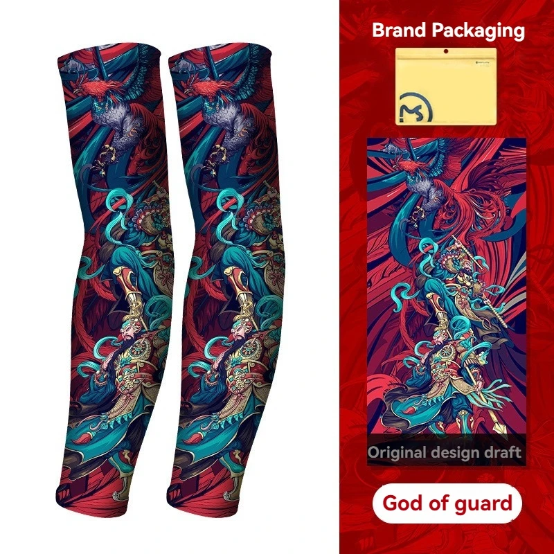 

Рукав с татуировкой из ледяного шелка, летний велосипедный рукав с защитой от солнечных ожогов, блокирующий УФ-излучение, рукава унисекс, крутая муфта, спортивный чехол на руку для вождения