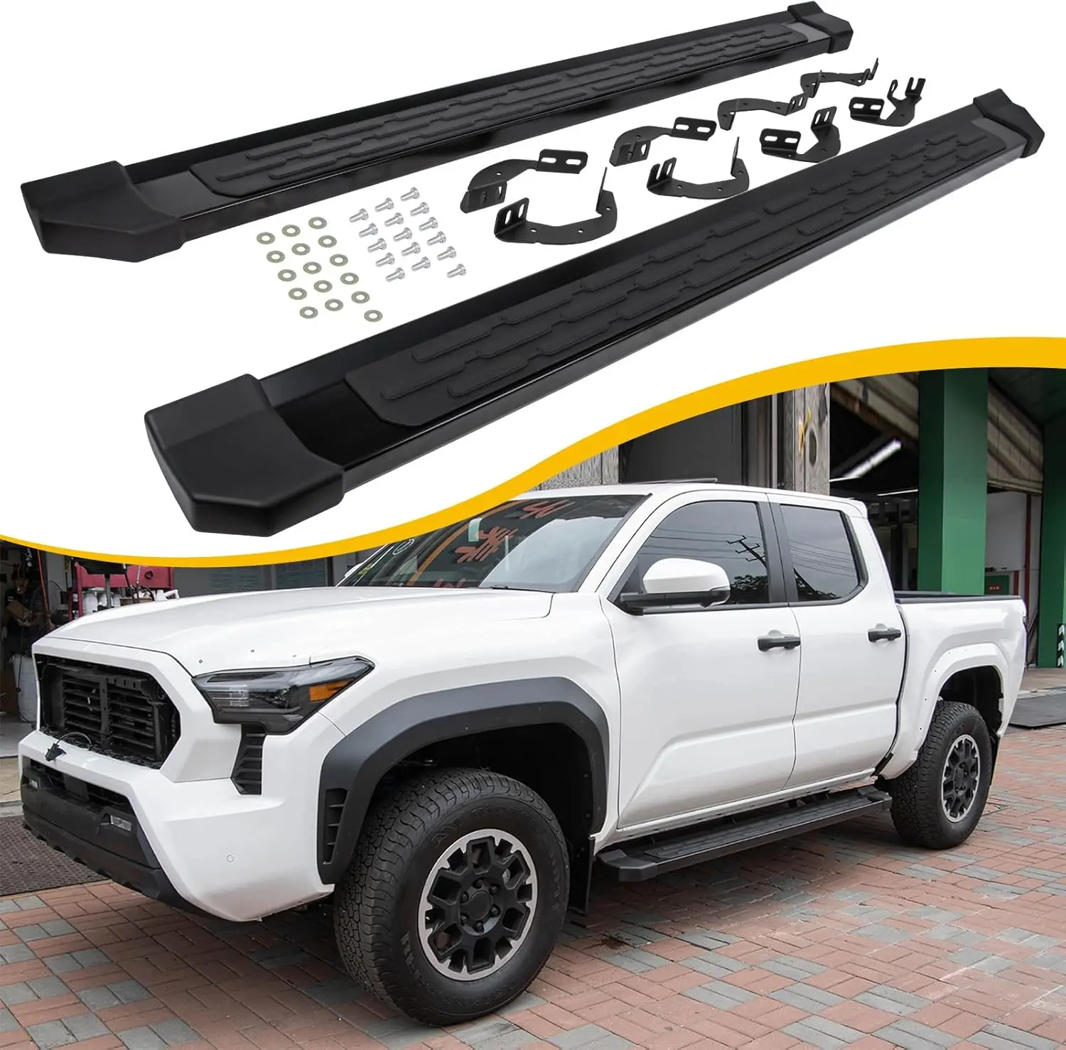 

6 Inches Running Boards for Toyota Tacoma Double Cab 2024-2026, Side Step Accessories for Easy Entry, Durable Material