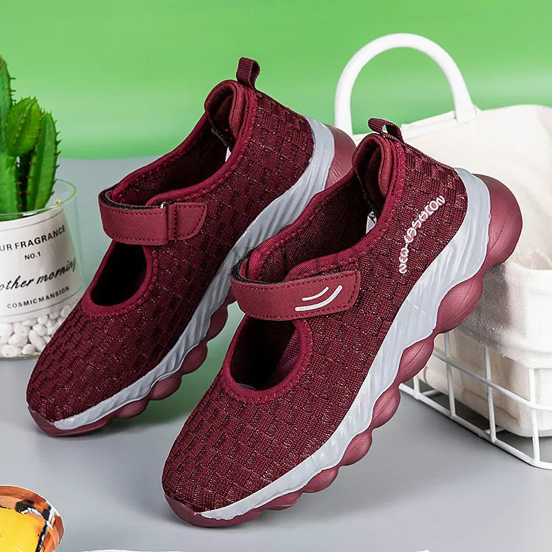 Women Sneakers Breathable Hollow Sport Shoes for Women Casual Running Tenis Lightweight Flats Fashion Loafers