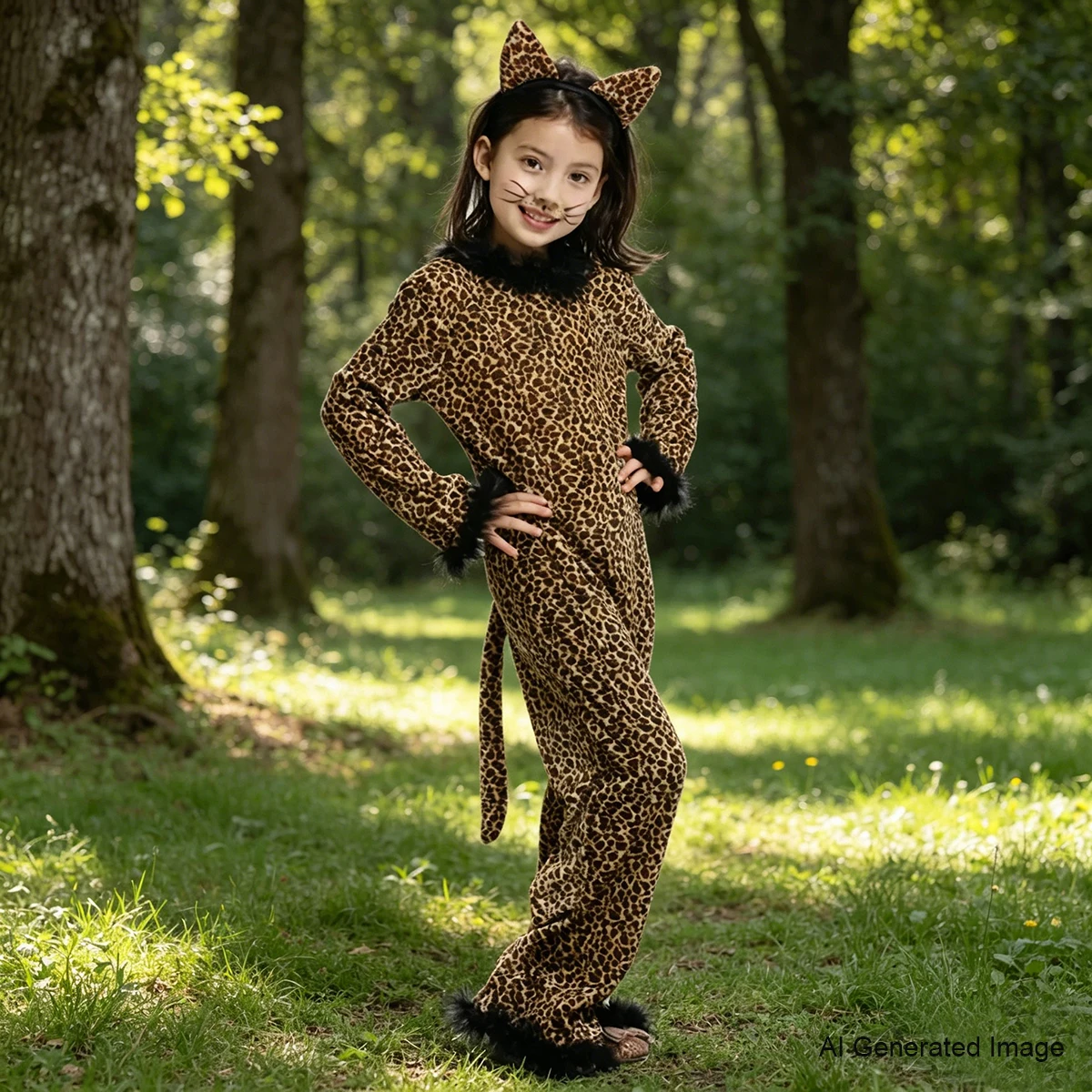 Umorden 동물 야생 표범 소녀 의상 어린이 Purim 할로윈 카니발 멋진 드레스 복장 점프 슈트 4-6Y 6-8Y 8-10Y